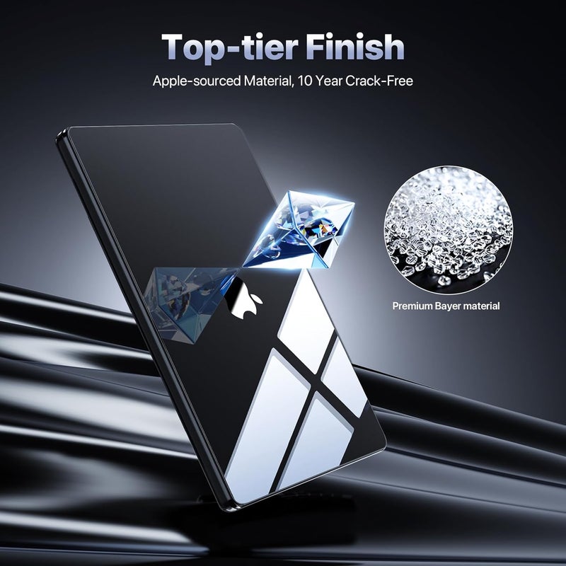 soonjet حافظة متوافقة لجهاز MacBook Pro مقاس 14 بوصة | M5 M4 M3 M2 M1 Pro/Max 2025-2021 | شفافة 100%، سوداء مصقولة | غلاف صلب واقي للكمبيوتر المحمول | أسود كريستالي - Image 5